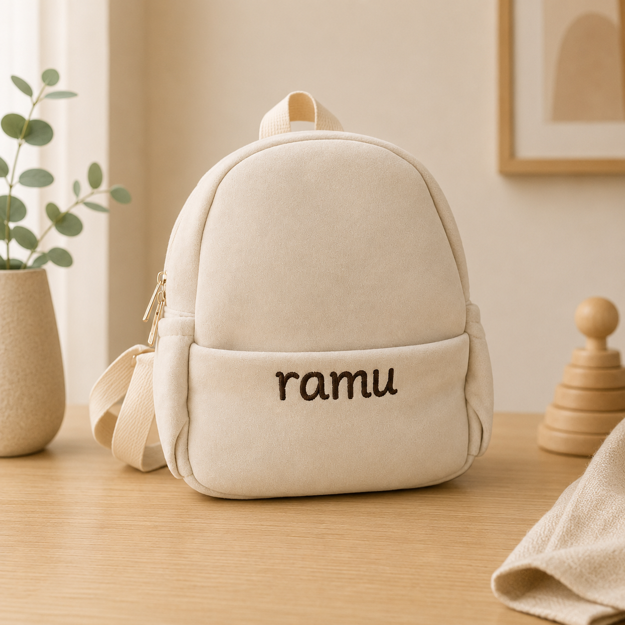 Vaikiška kuprinė „ramu“ iš rinkinio „Du namai“